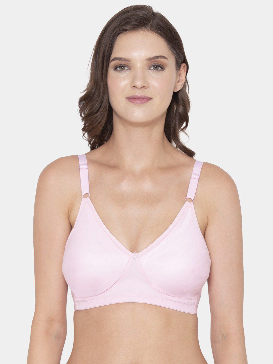 Souminie Pink Solid Cotton Everyday Bra SS-903-02-PK
