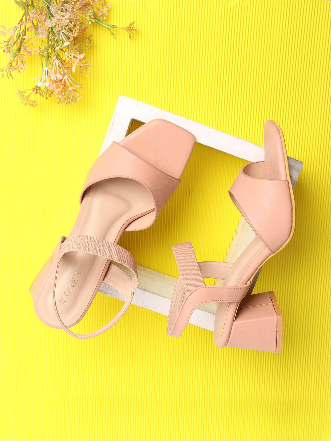 ICONICS Pink Colourblocked Block Gladiators with Buckles