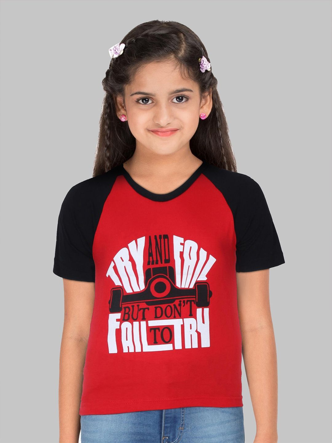 Fleximaa Kids Multicoloured Printed Applique Running T-shirt