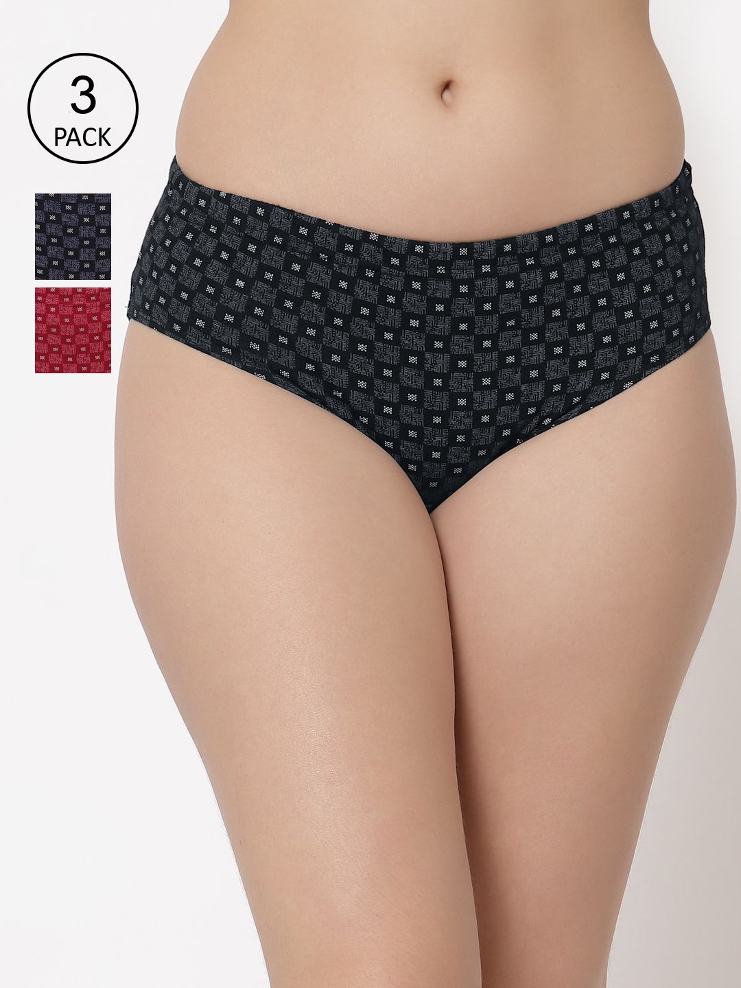 Buy Floret Women Pack Of 3 Assorted Basic Briefs -  - Apparel for Women