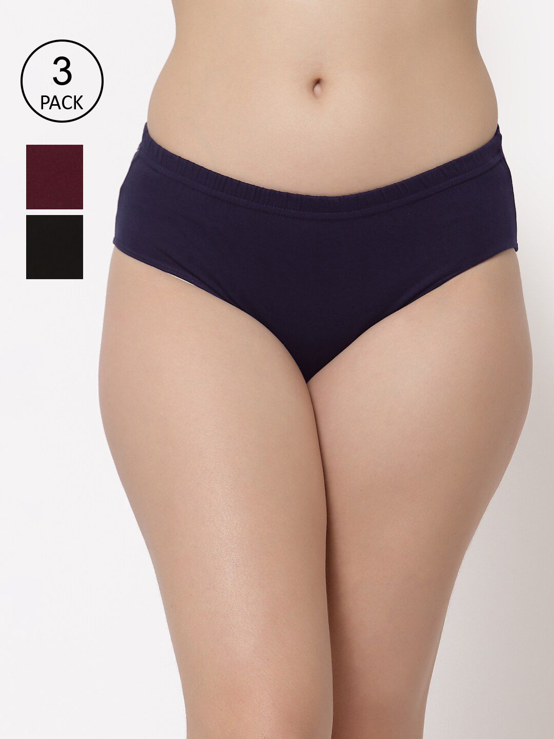 Floret Women Pack of 3 Assorted Basic Briefs