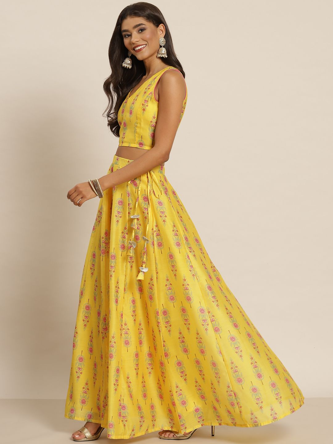 Shae by Yellow & Pink Printed Ready to Wear Lehenga & Choli 4