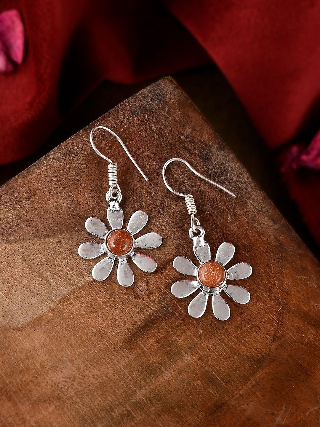 Silvermerc Designs Silver-Toned Contemporary Drop Earrings