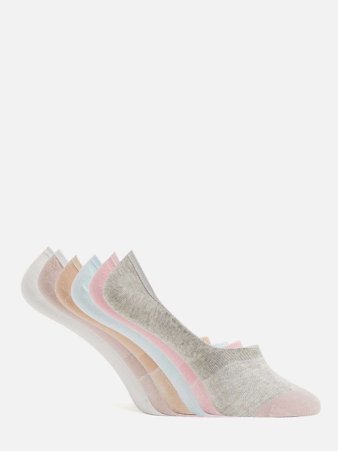 Camey Women Pack Of 6 Assorted Shoe Liners Cotton Socks