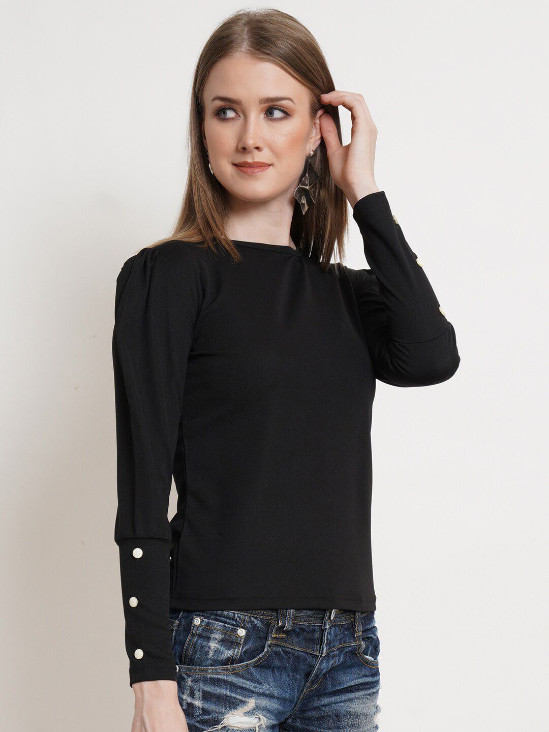 Popwings Black Solid Top
