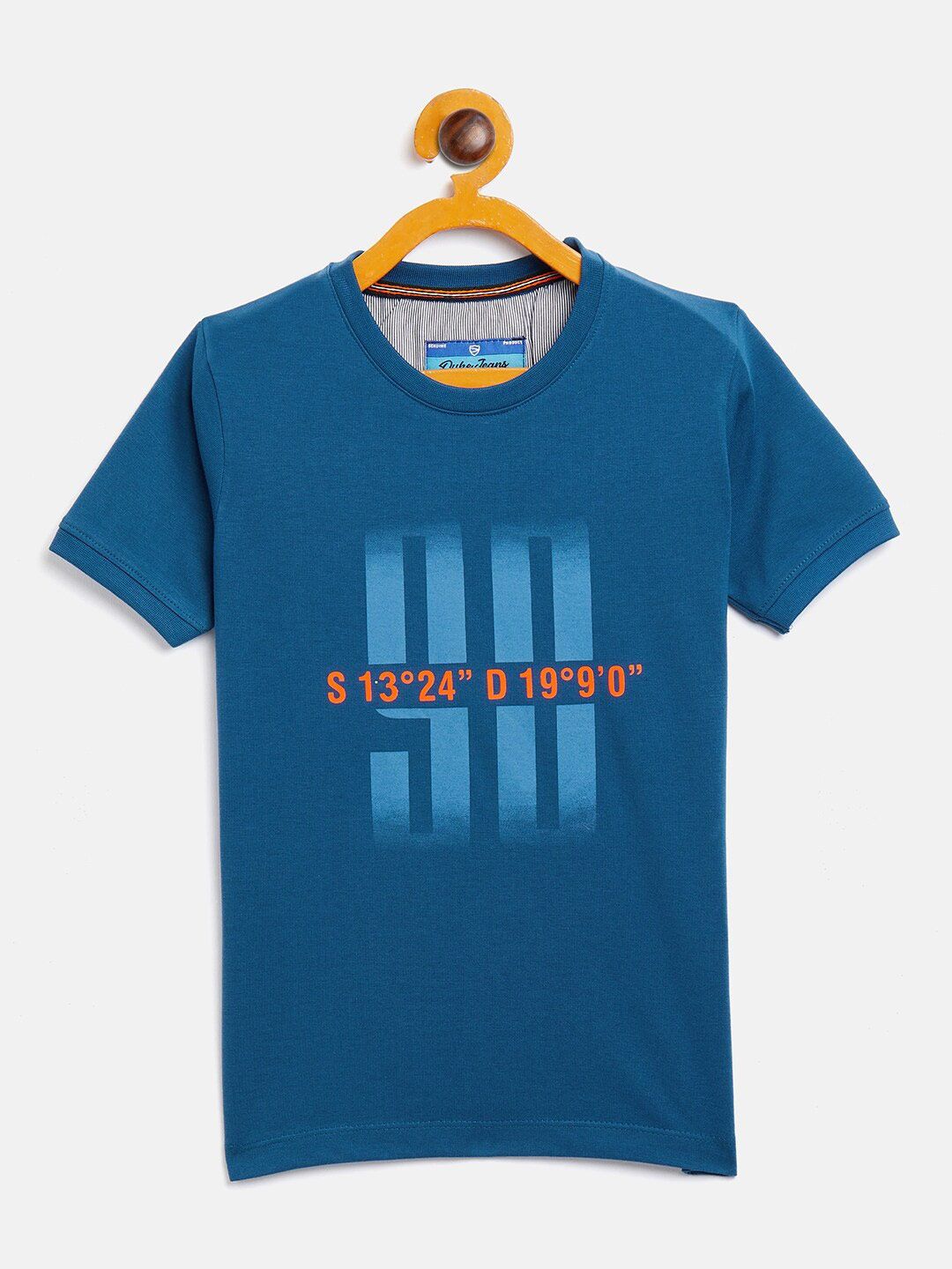 Duke Boys Blue Typography Printed T-shirt