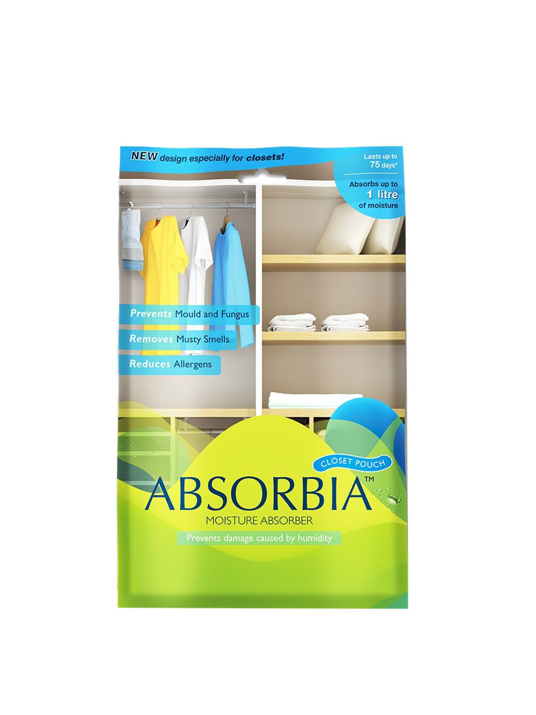 Absorbia Pack of 1 Moisture Absorber Dehumidifer Pouch 880ml Each