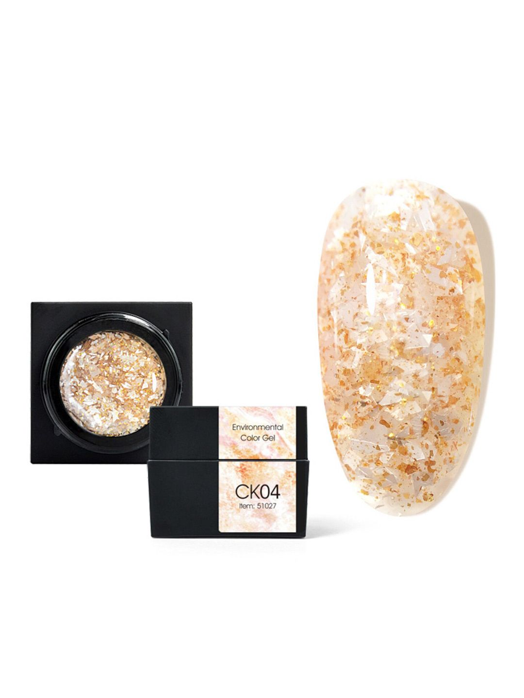 CANNI Mineral Gel Full Cover Super Texture Shell Sequins Drawing Soak Off UV LED Gel 5 ml - CK04