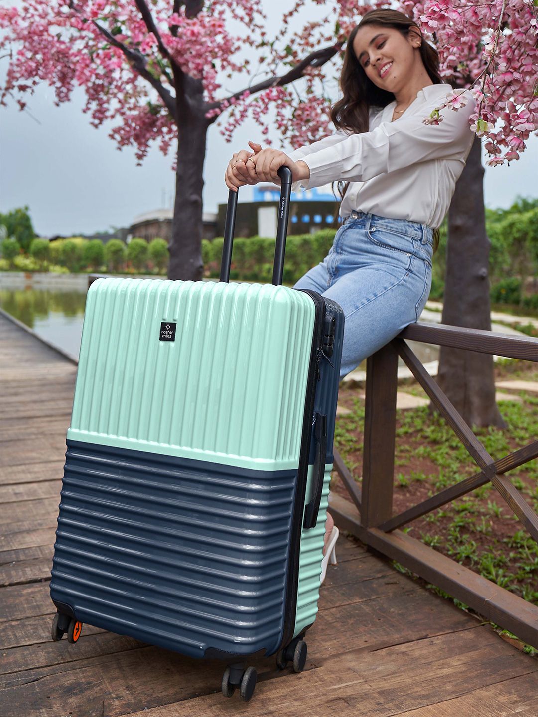 Buy Nasher Miles Colourblocked 360 Degree Rotation 8 Wheel Large Trolley Bag  105 L -  - Accessories for Unisex