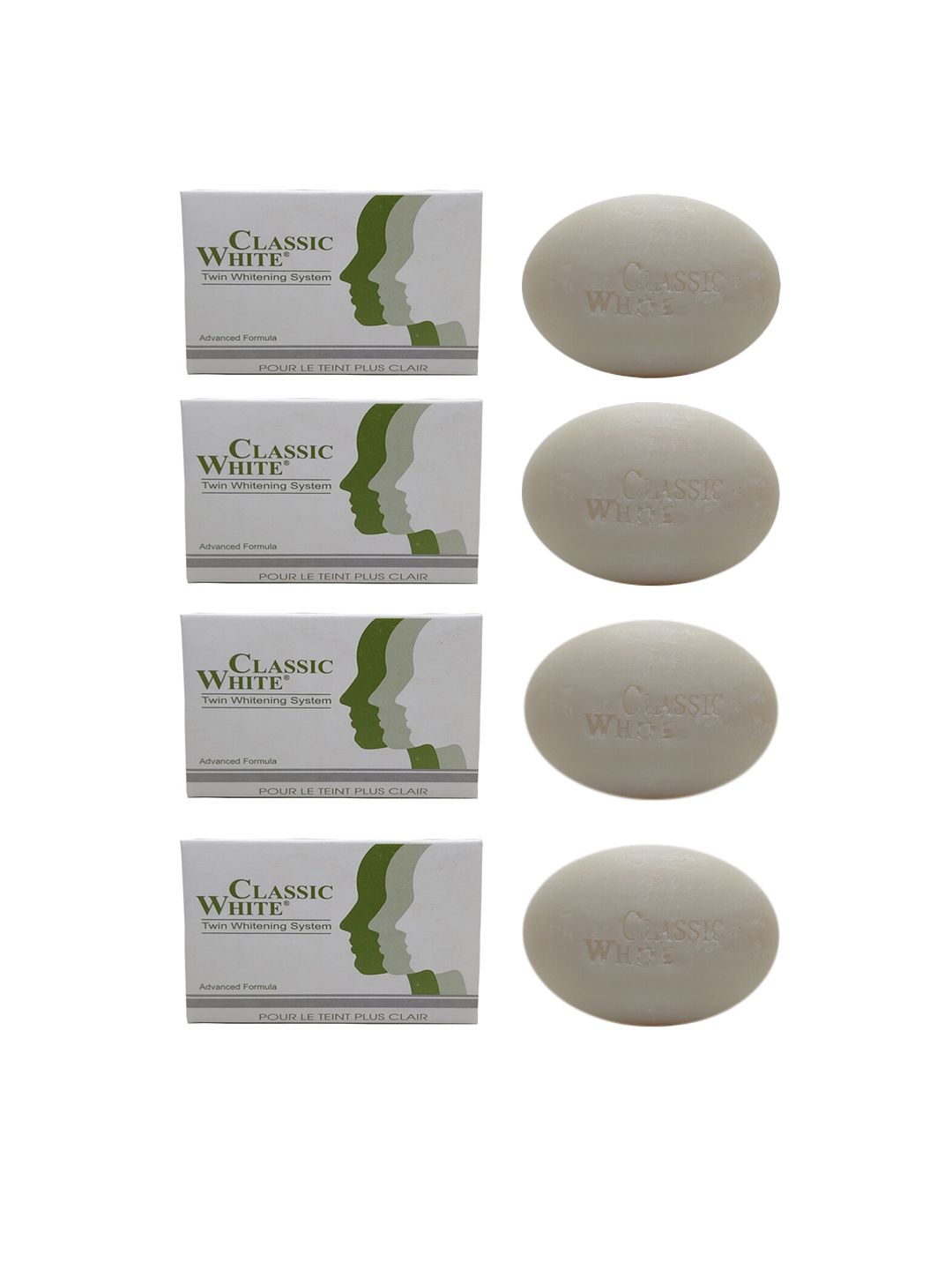Classic White Pack of 4 Twin Whitening Soaps - 85g each