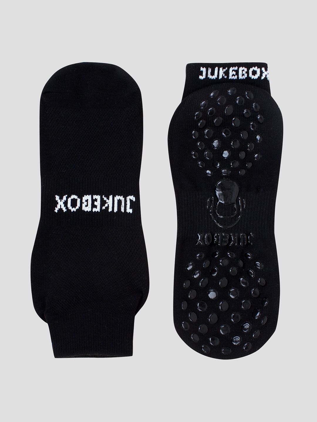 Wearjukebox Black Solid Grip Socks