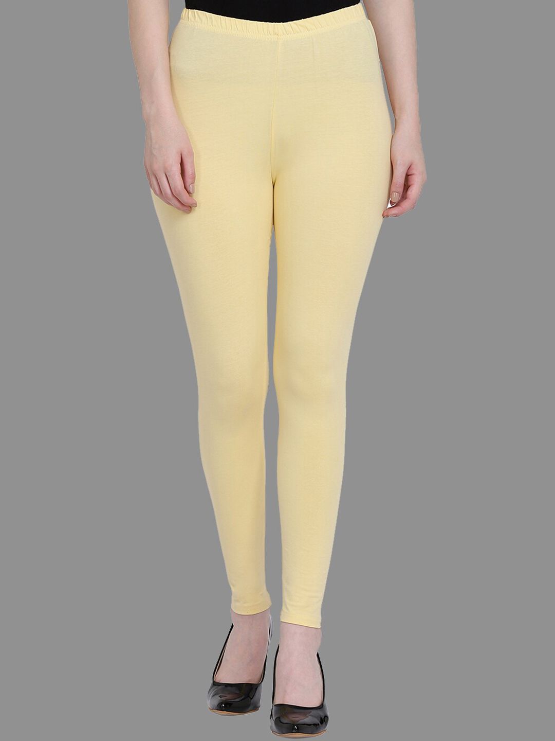 SPIFFY Women Yellow  Solid Ankle Length Leggings