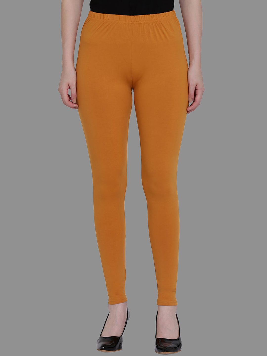 SPIFFY Women Mustard-Yellow Solid Ankle-Length Leggings
