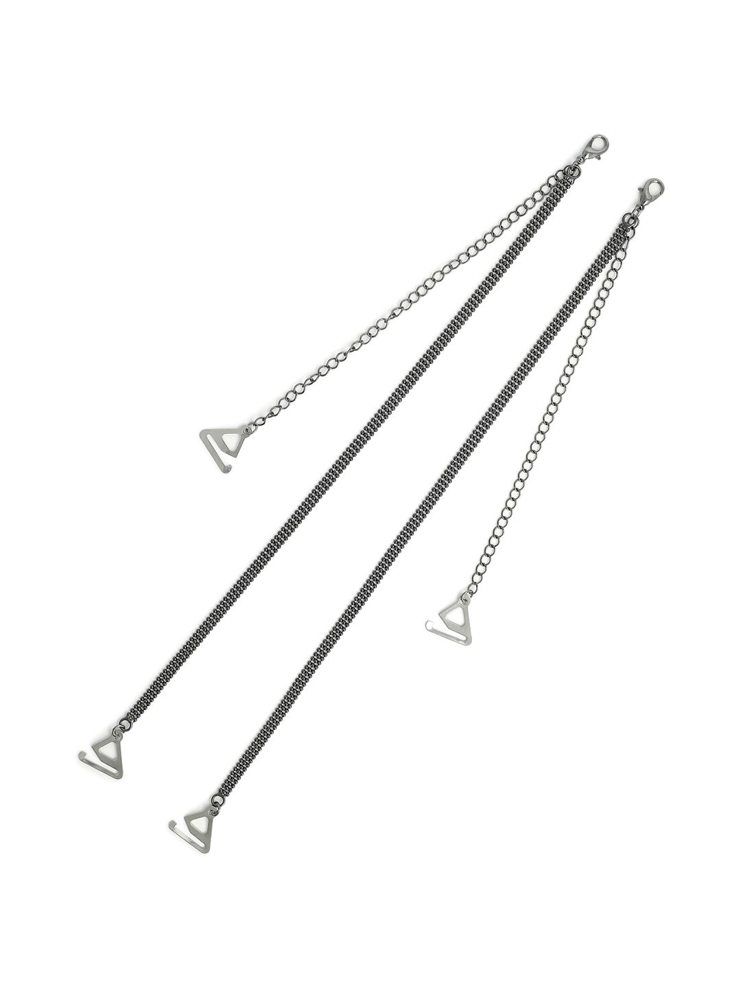 EL REGALO Black Metal Anti Allegric Adjustable Bra Straps
