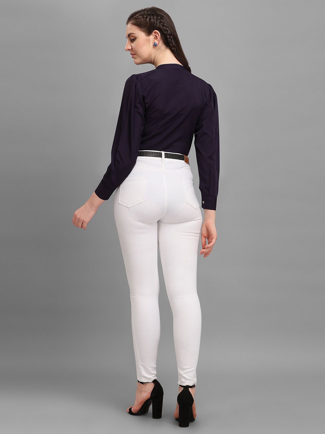 Kinjo Navy Blue Crepe Top