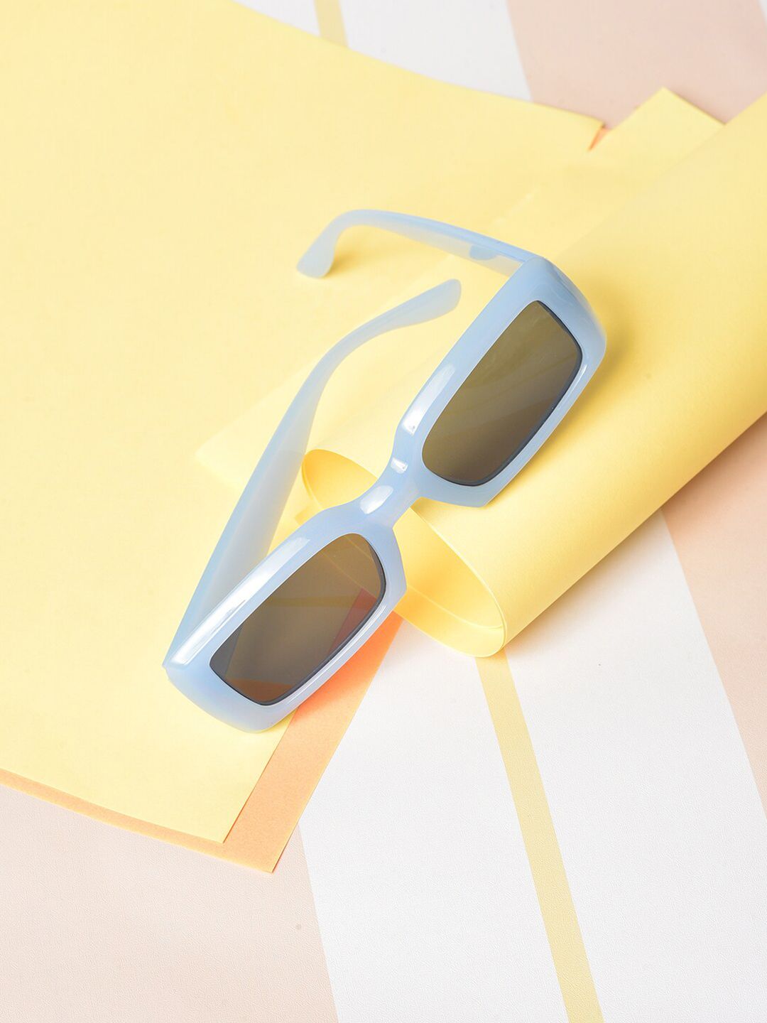 HAUTE SAUCE Women Black Lens & Blue Wayfarer Sunglasses Polarised and UV Protected Lens