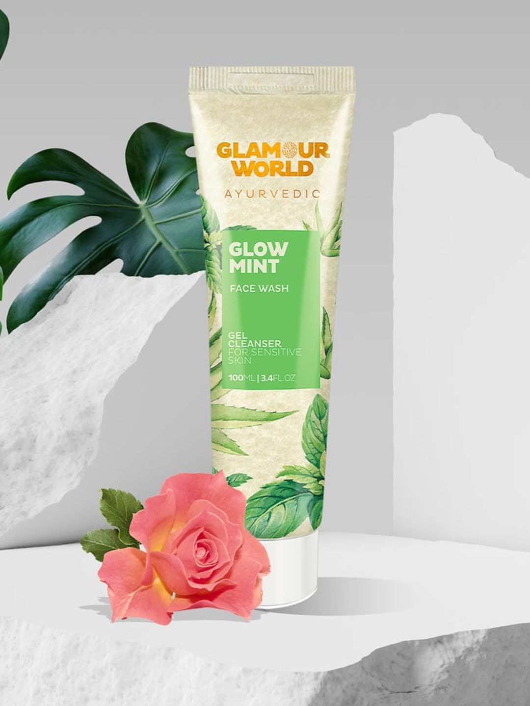 Glamour World Ayurvedic Glow Mint Face Wash for Sensitive Skin - 100 ml