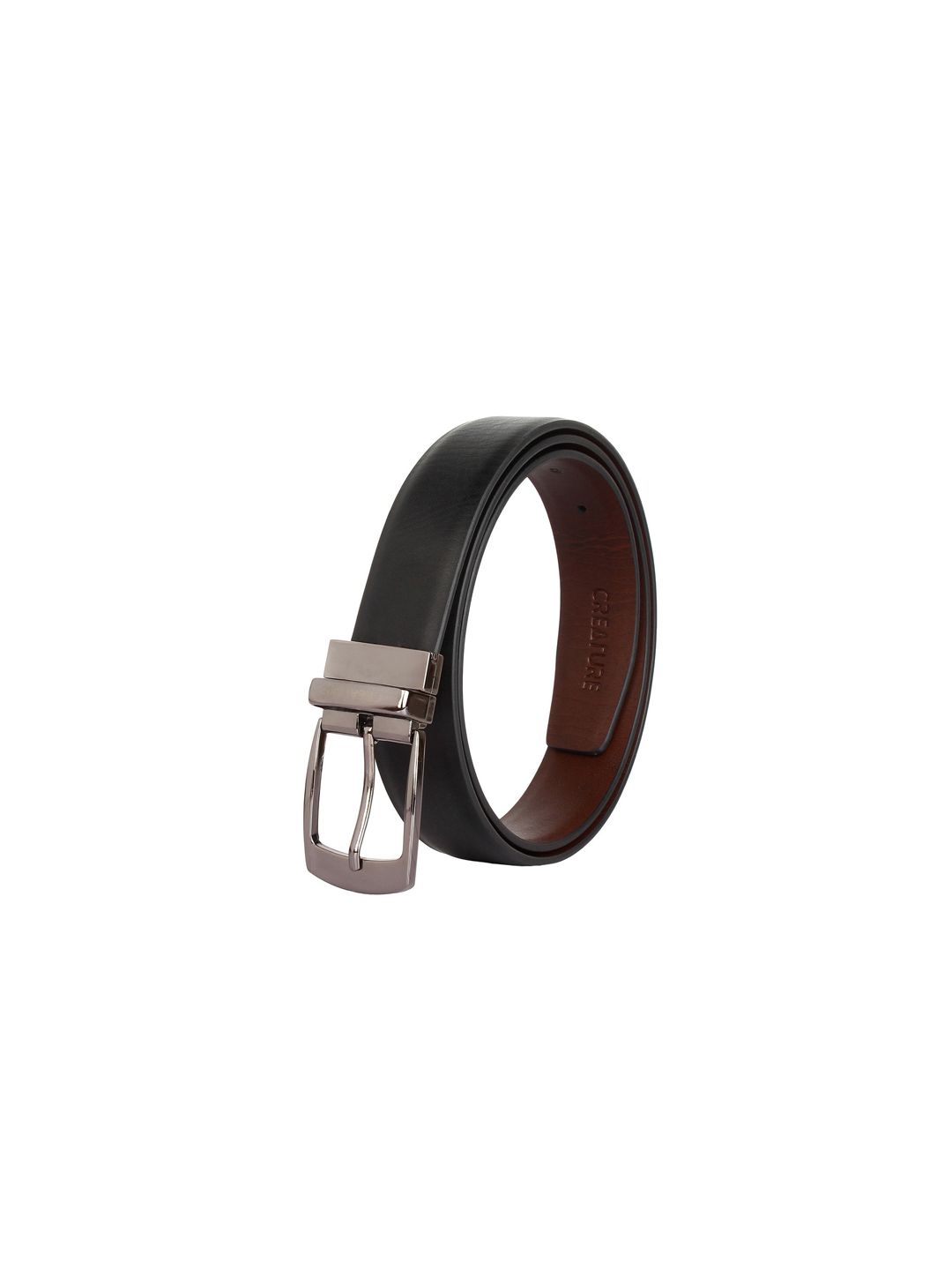 Creature Men Black & Brown PU Reversible Belt