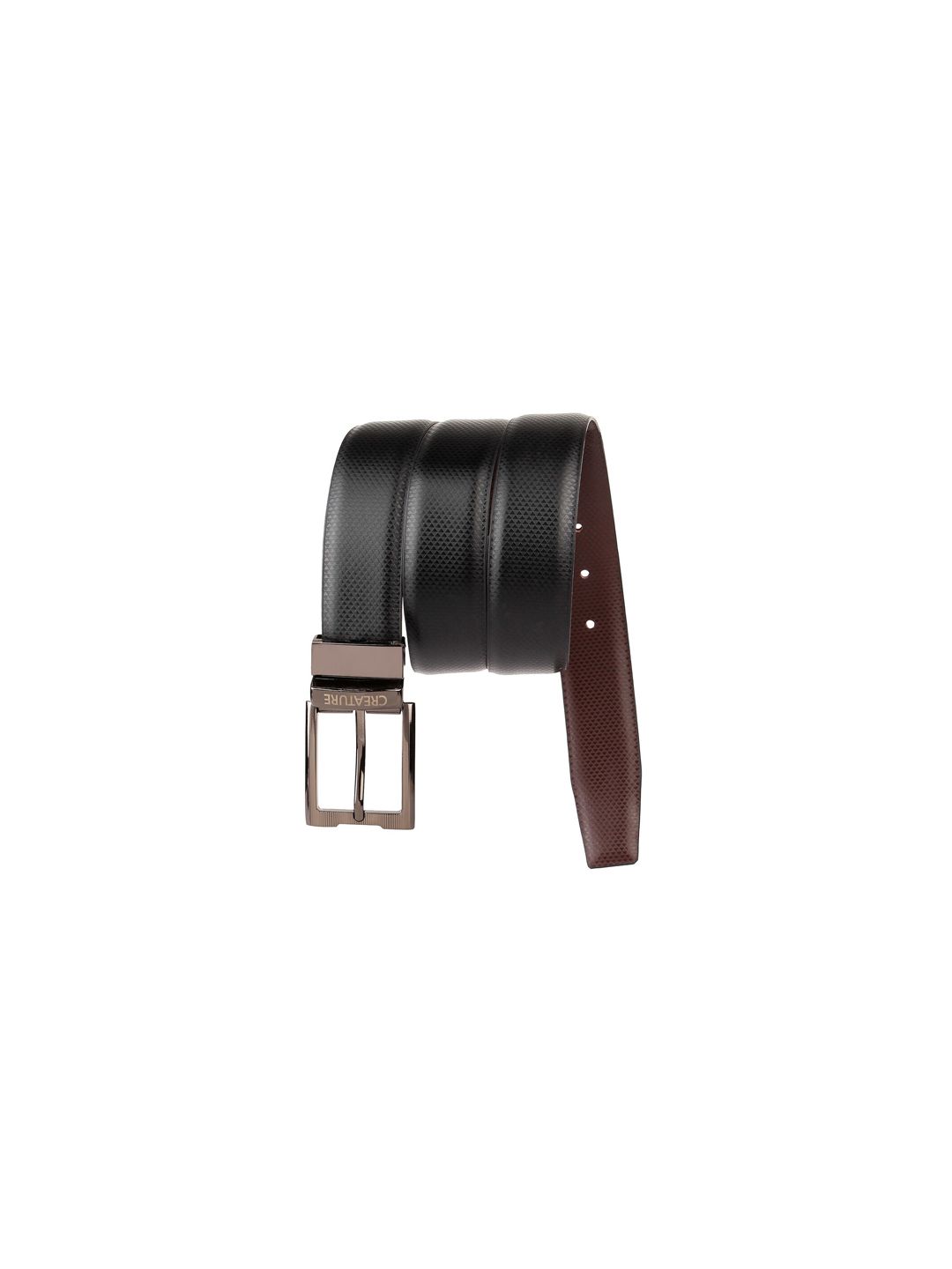 Creature Men Black & Brown PU Reversible Belt