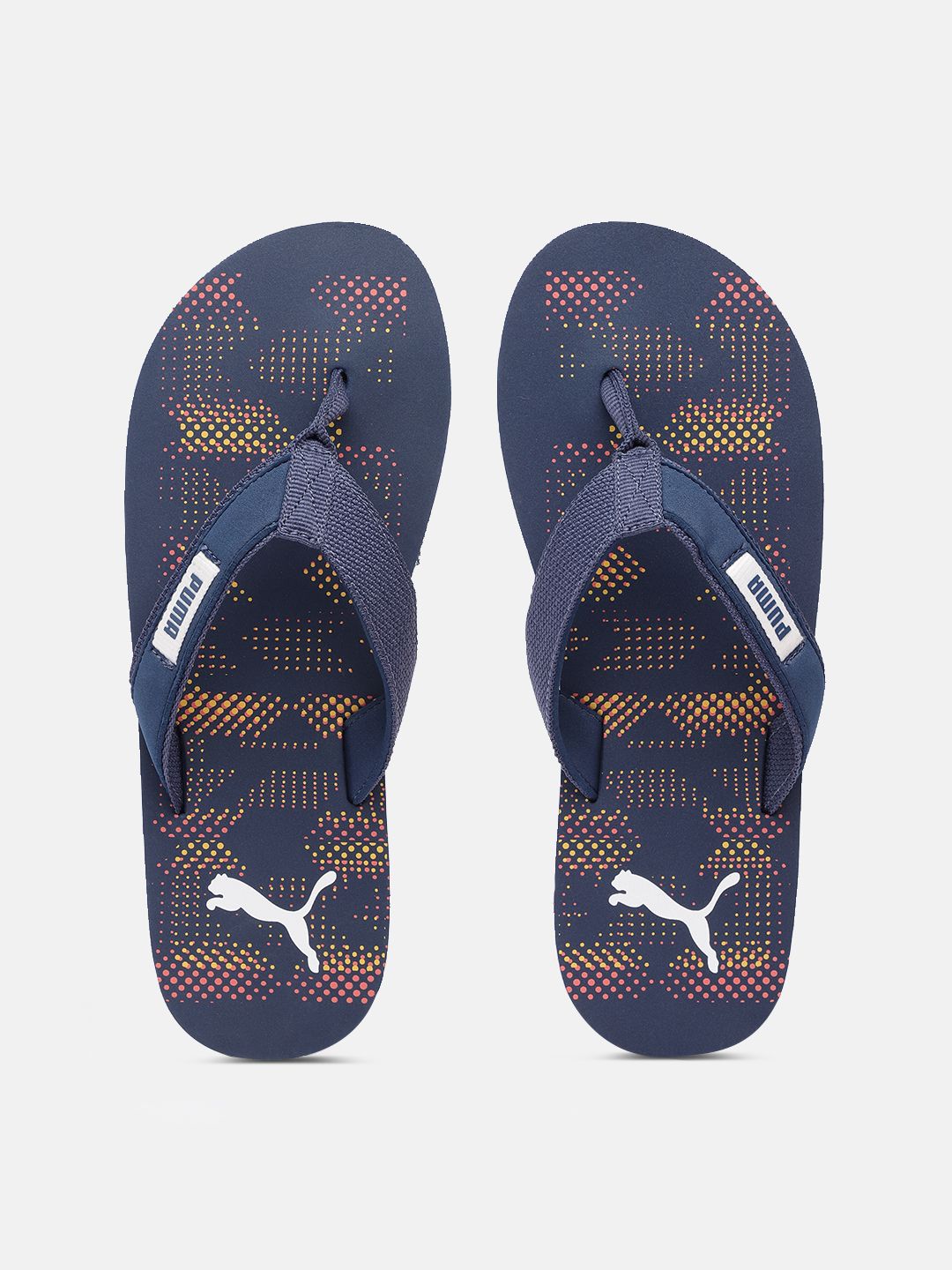 Puma Unisex Navy Blue Abstract Printed Thong Flip-Flops