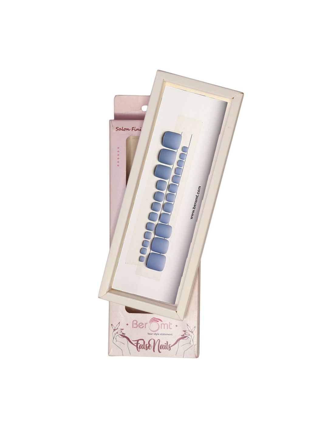 BEROMT 24 Pcs Long-Lasting Reusable Lightweight Salon Finish Press on Toe Nail Tips - 230