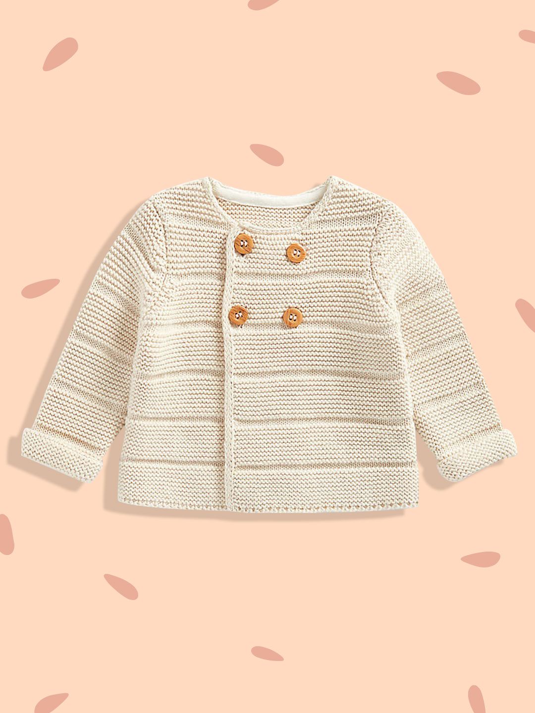 mothercare Infant Cream-Coloured Organic Cotton Wrap Over Cardigan