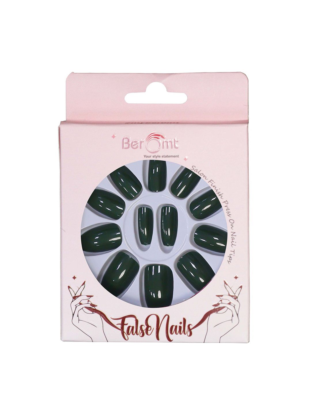 Buy BEROMT Salon Finish Premium Glossy Press On False Nail Tips Kit   Shade 377 -  - Personal Care for Women