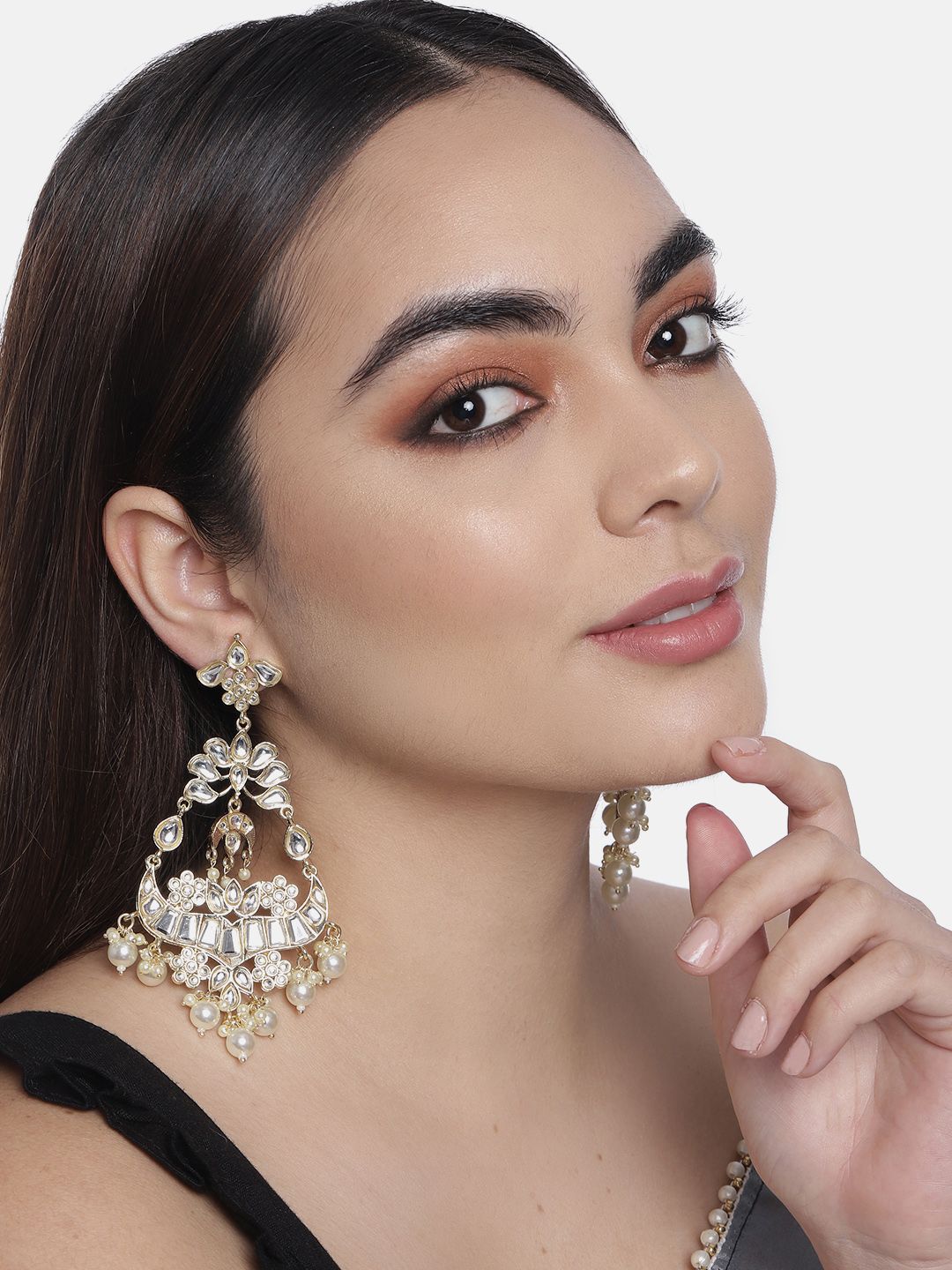 LAIDA Gold-Toned Contemporary Drop Earrings