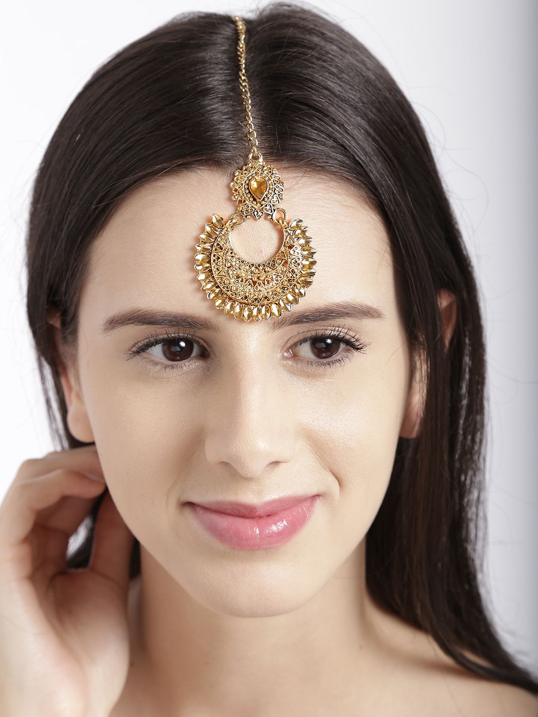 Zaveri Pearls Gold-Plated Embellished Maang Tikka