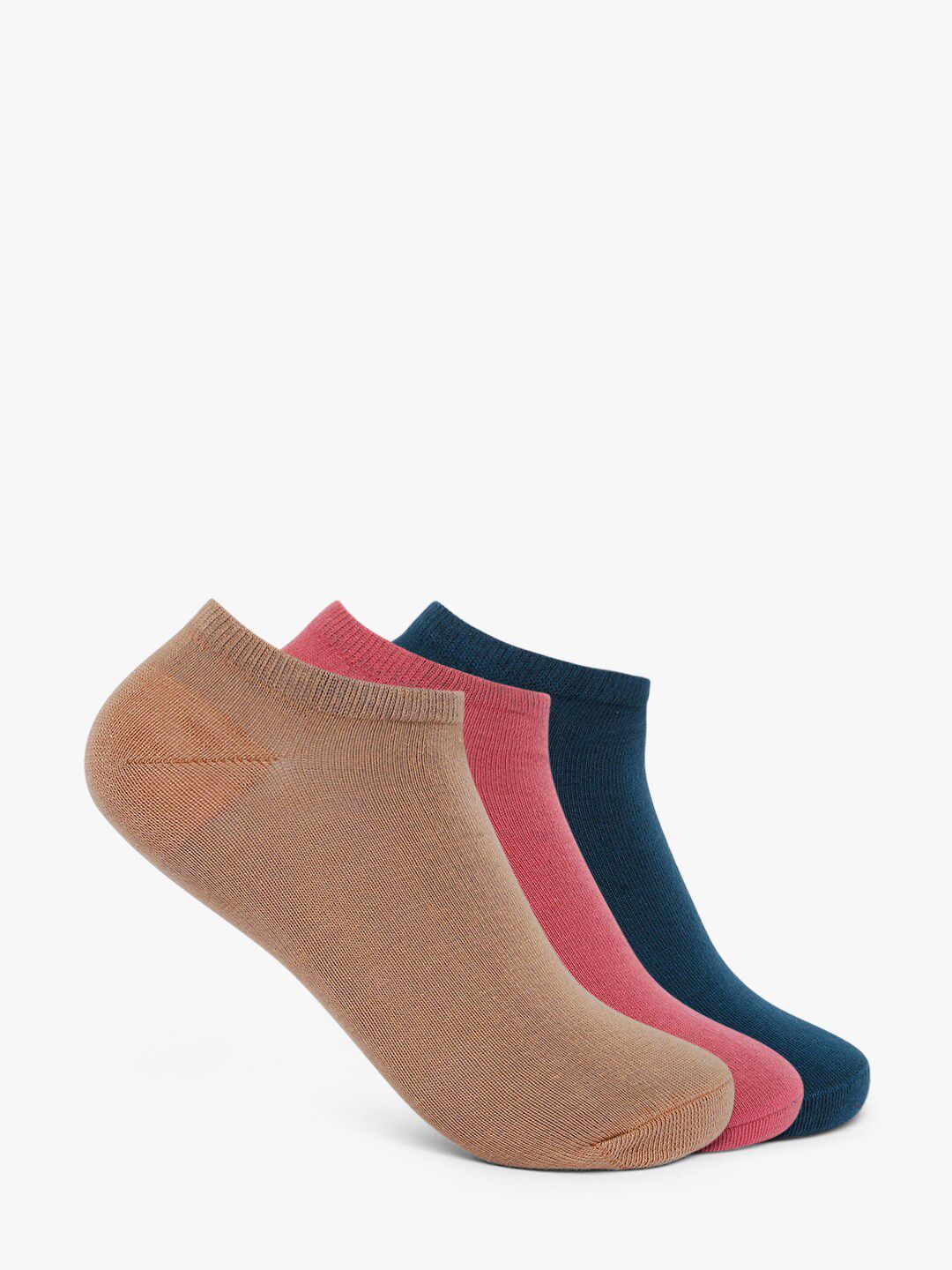 Smarty Pants Women Pack of 3 Solid Cotton Ankle-Length Socks