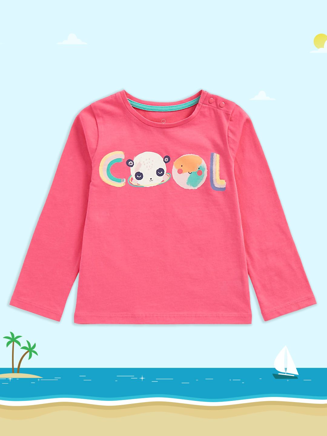 mothercare Infant Girls Pink Print Pure Cotton Top
