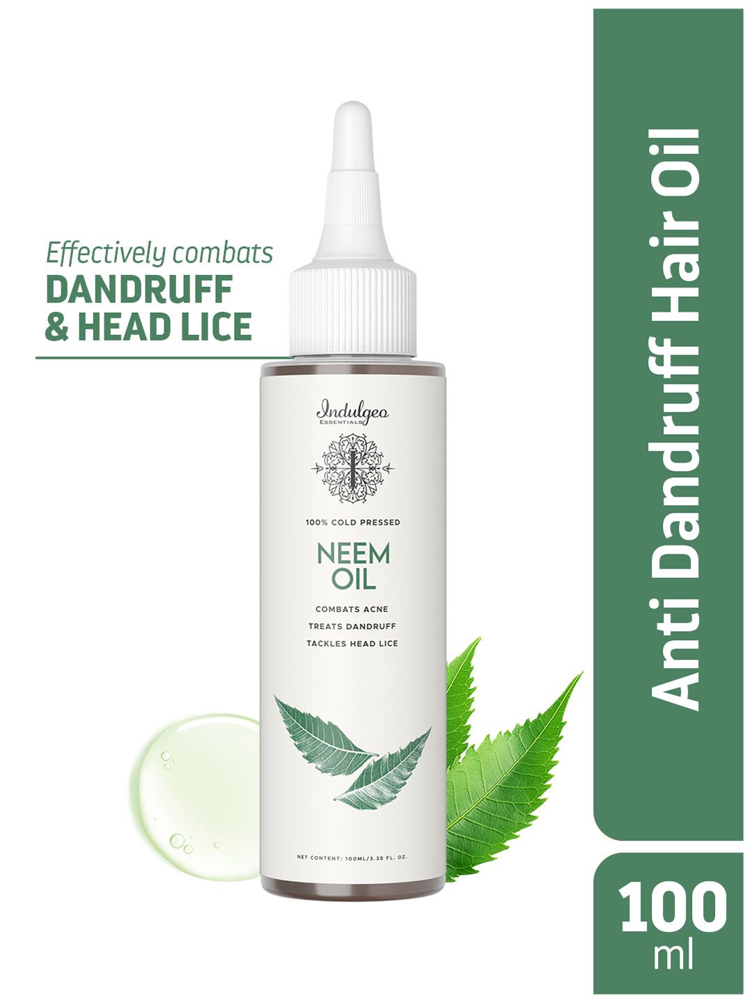 Indulgeo Essentials 100% Cold Pressed Pure Herbal Neem Oil For Hair & Skin - 100 ml