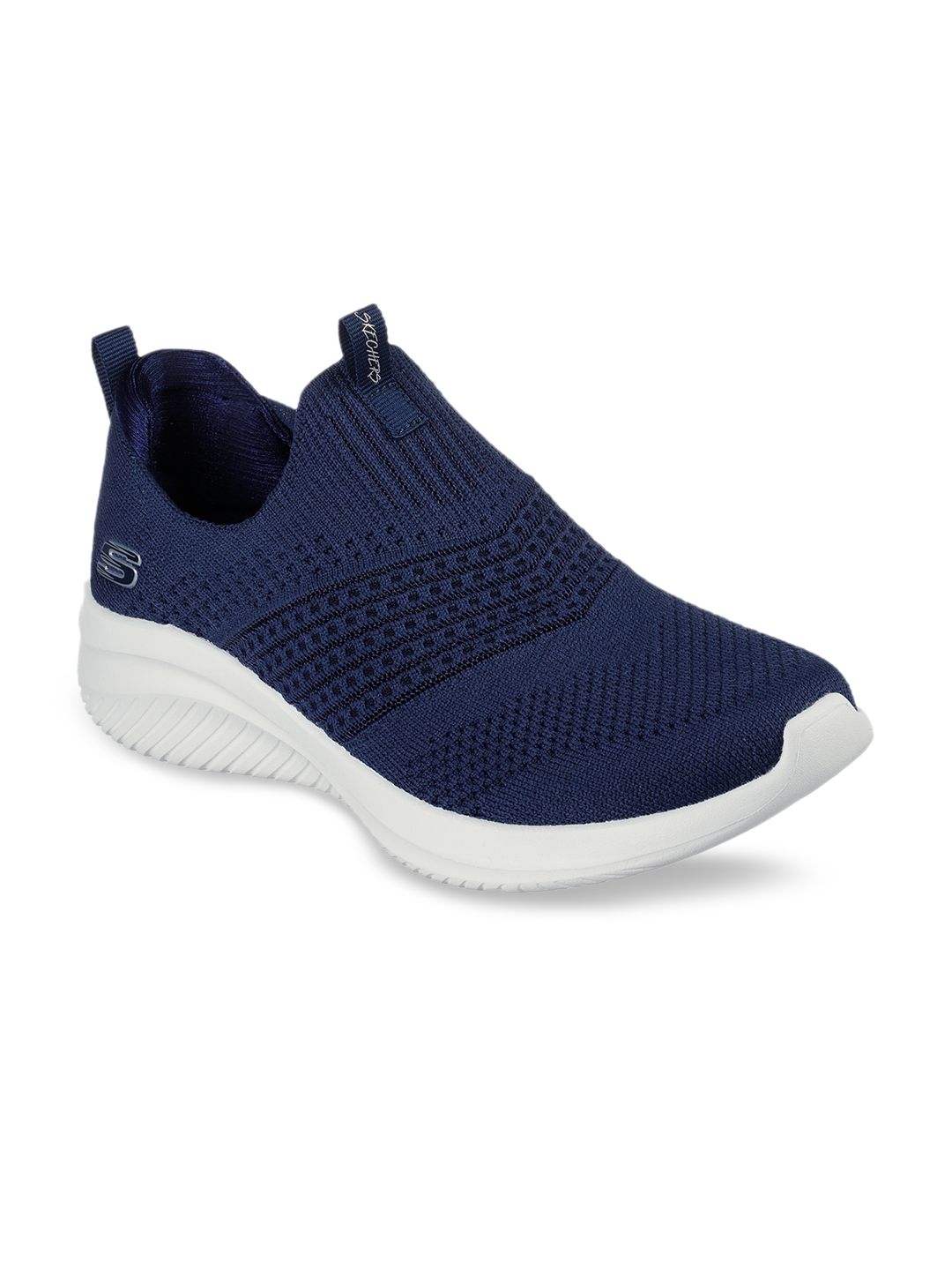 Skechers Women Navy Blue Woven Design Sneakers