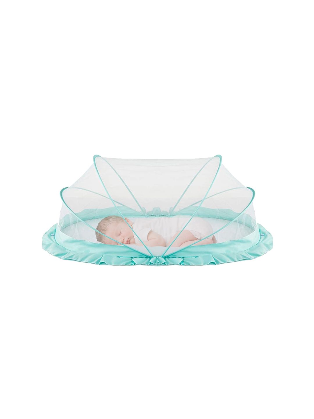 LIfeKrafts Unisex Kids Green Foldable Baby Mosquito Net
