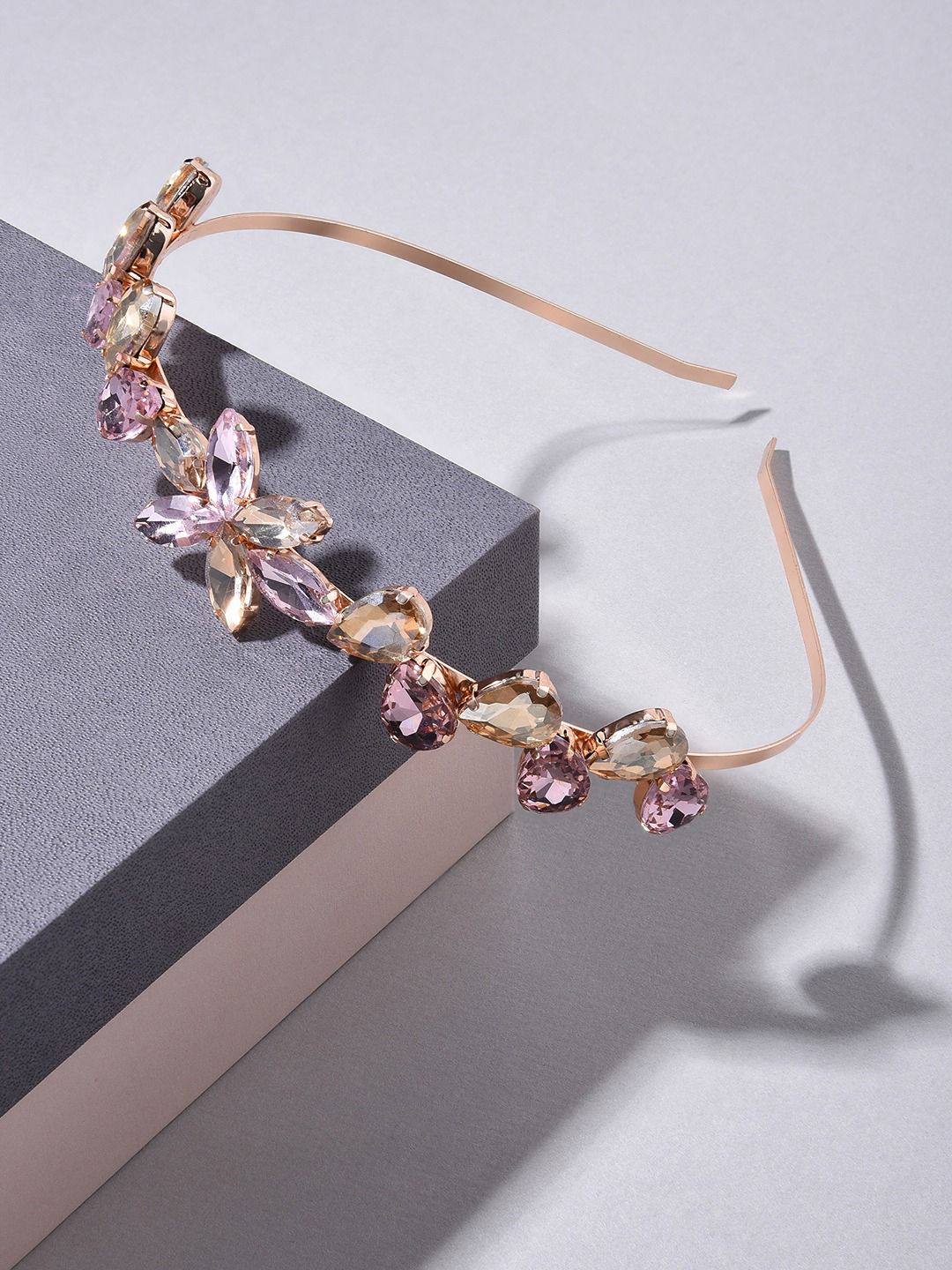 Zaveri Pearls Women Pink & Cream-Coloured Embellished Hairband