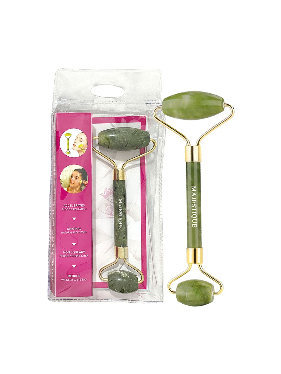 MAJESTIQUE Jade Face Roller - Green
