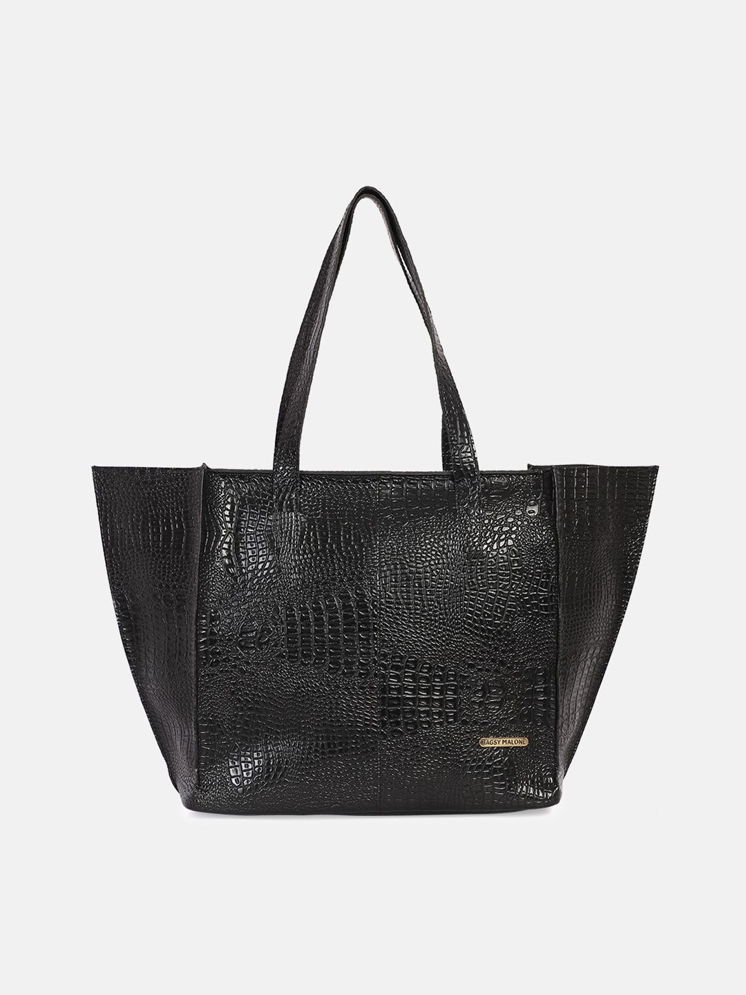 Buy Bagsy Malone Black Textured PU Oversized Shopper Tote Bag -  - Accessories for Women