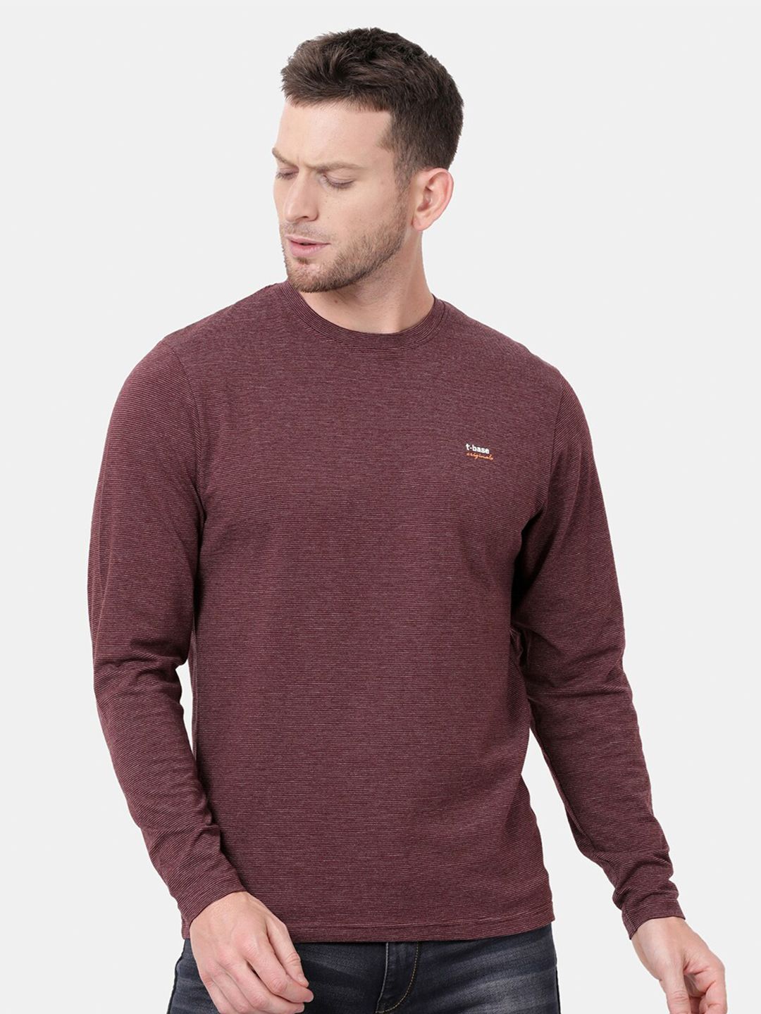 t-base Men Maroon T-shirt