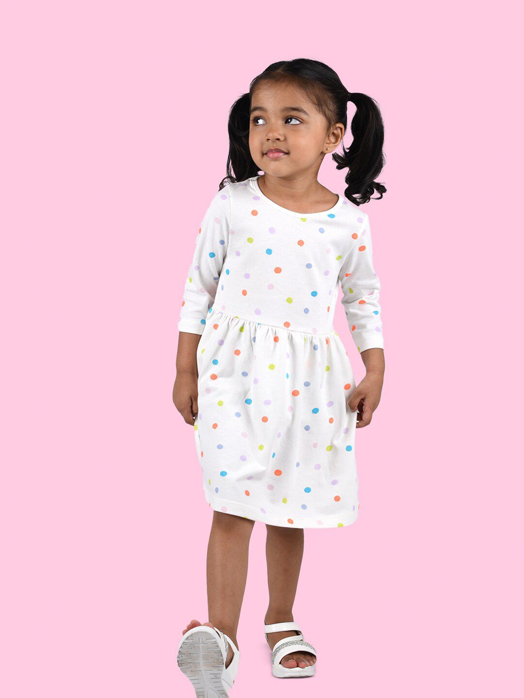 Zalio White A-Line Cotton Dress