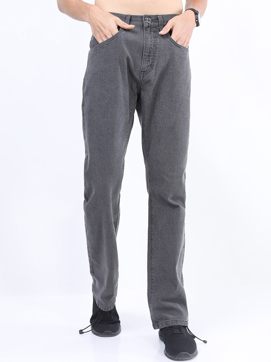 HIGHLANDER Men Grey Bootcut Stretchable Jeans
