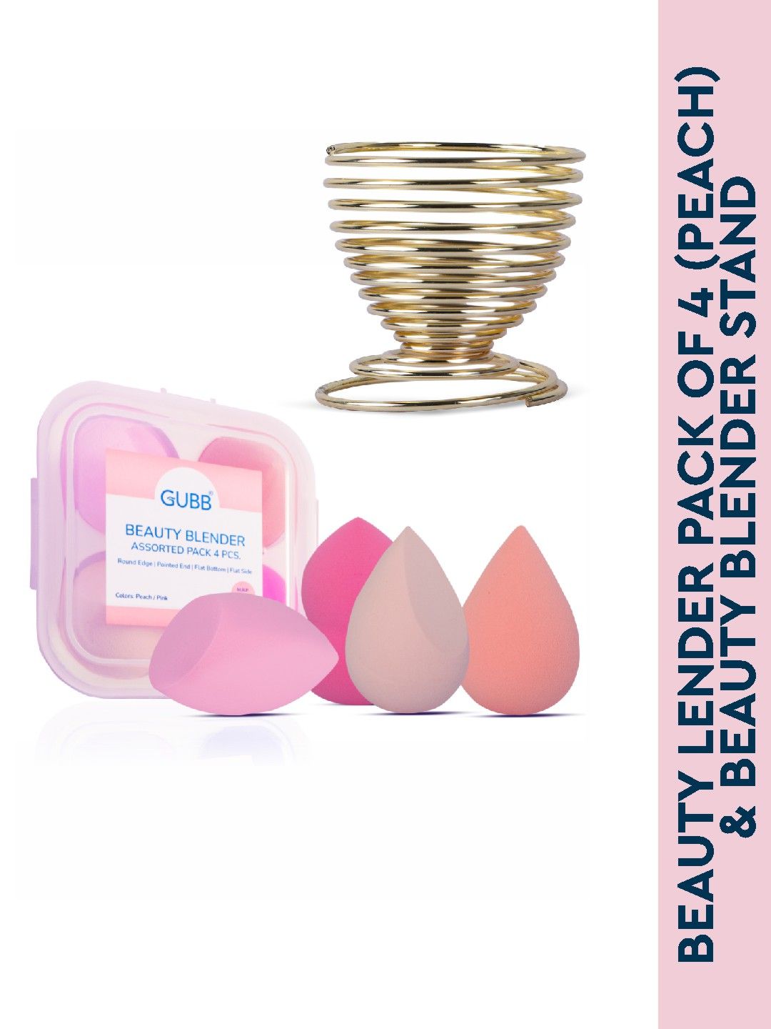 GUBB Set of 4 Beauty Blender Sponges with 1 Stand