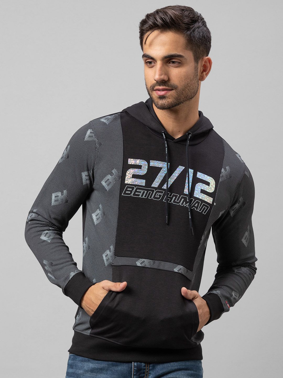 Being Human Men Black Printed Sweatshirt