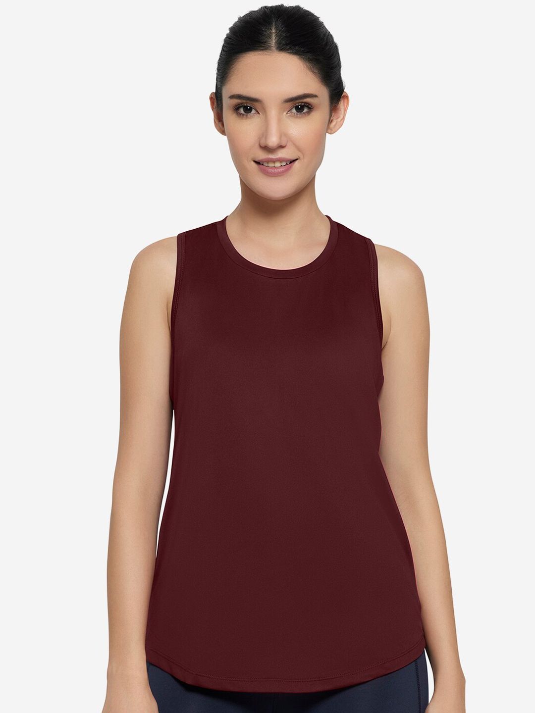 Amante Women Maroon Solid Tank Top