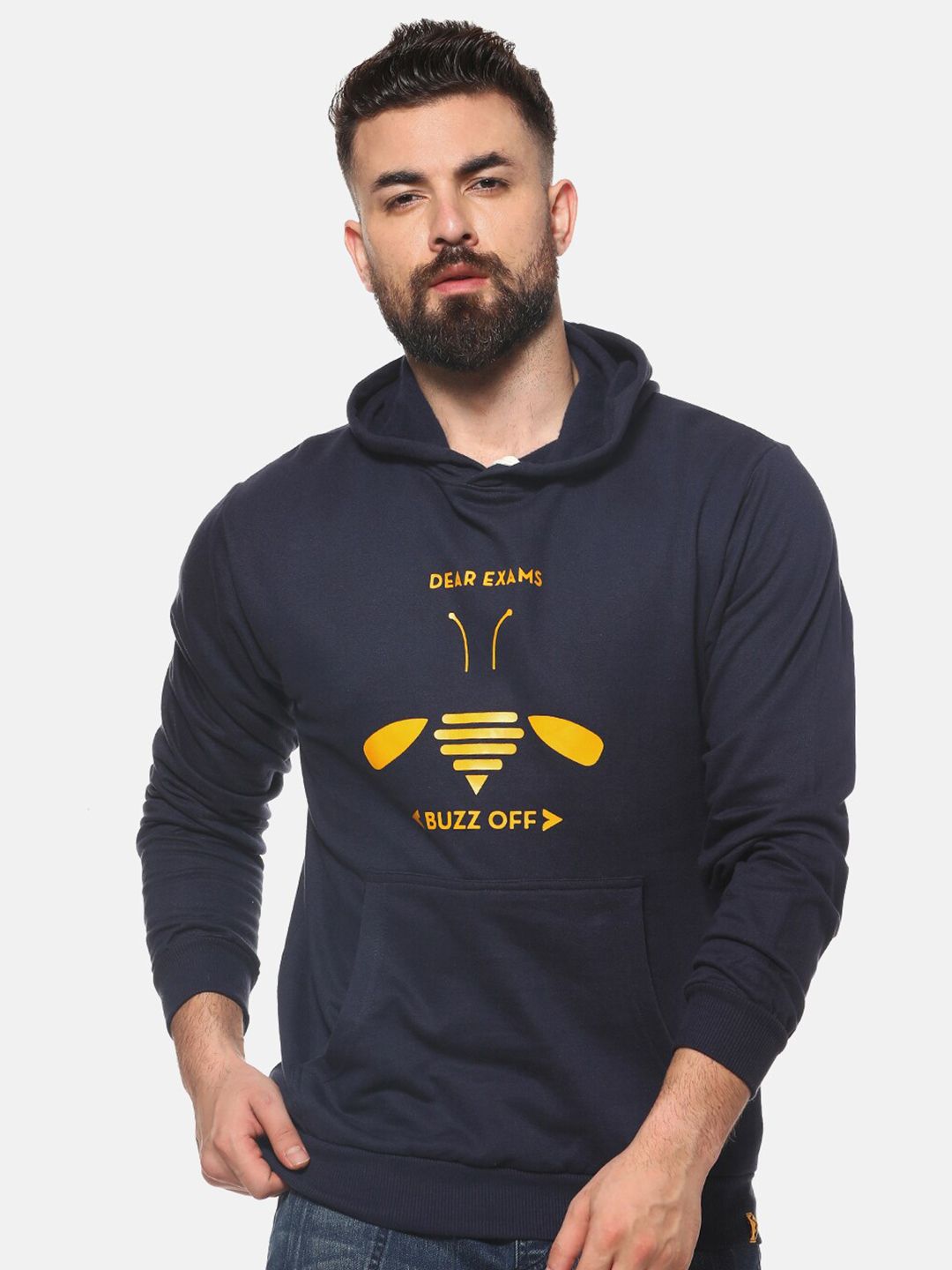 CAHOOT Men Blue Printed Cotton Sweatshirt