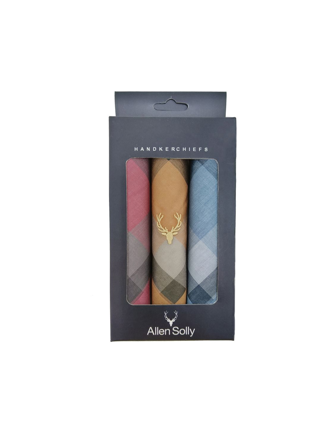 Allen Solly Men Pack of 3 Checked Cotton Handkerchiefs