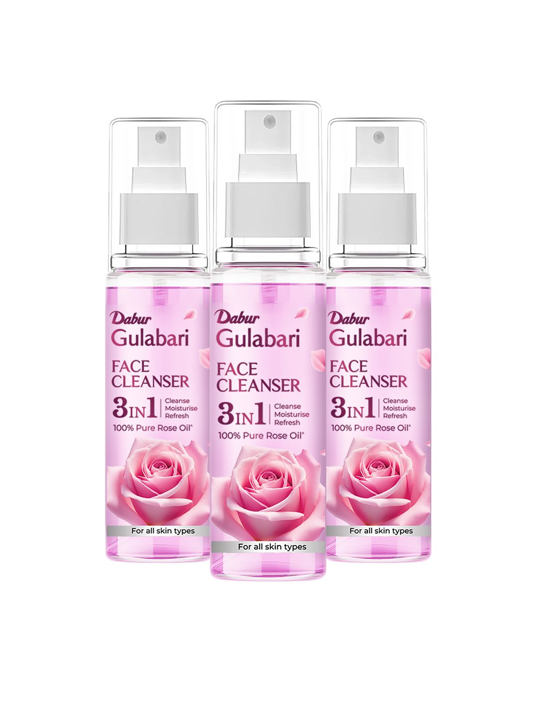 Dabur Gulabari Set Of 3 Rose Glow Face Cleanser For Balanced & Hydrated Skin- 100ml Each
