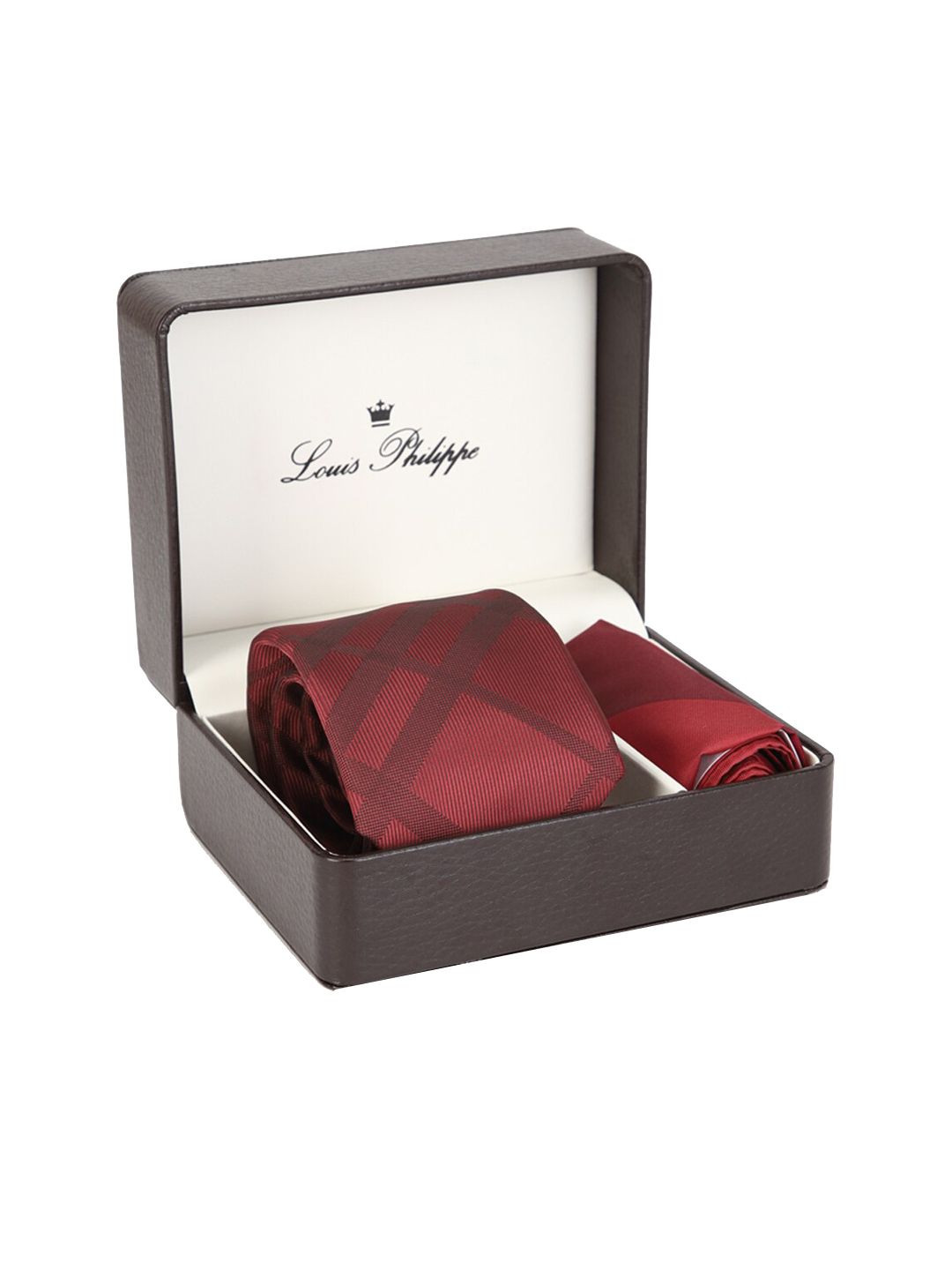 Louis Philippe Men Maroon & Red Printed Accessory Gift Set