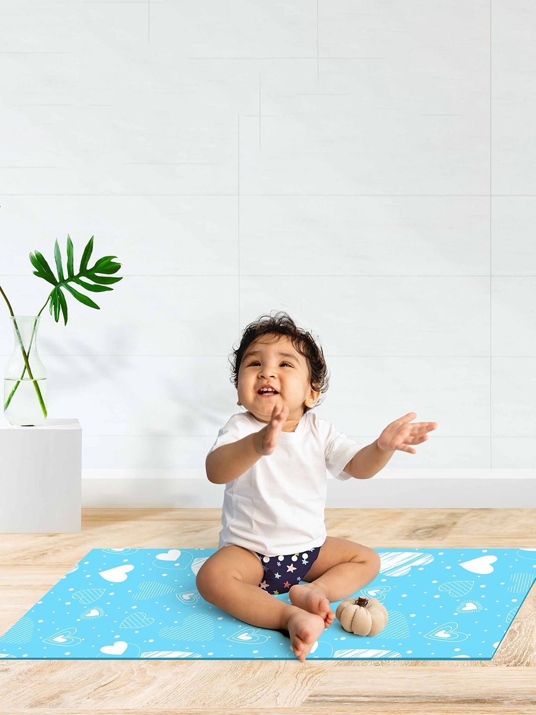 SuperBottoms Kids Blue Printed Sustainable Mattress Protector
