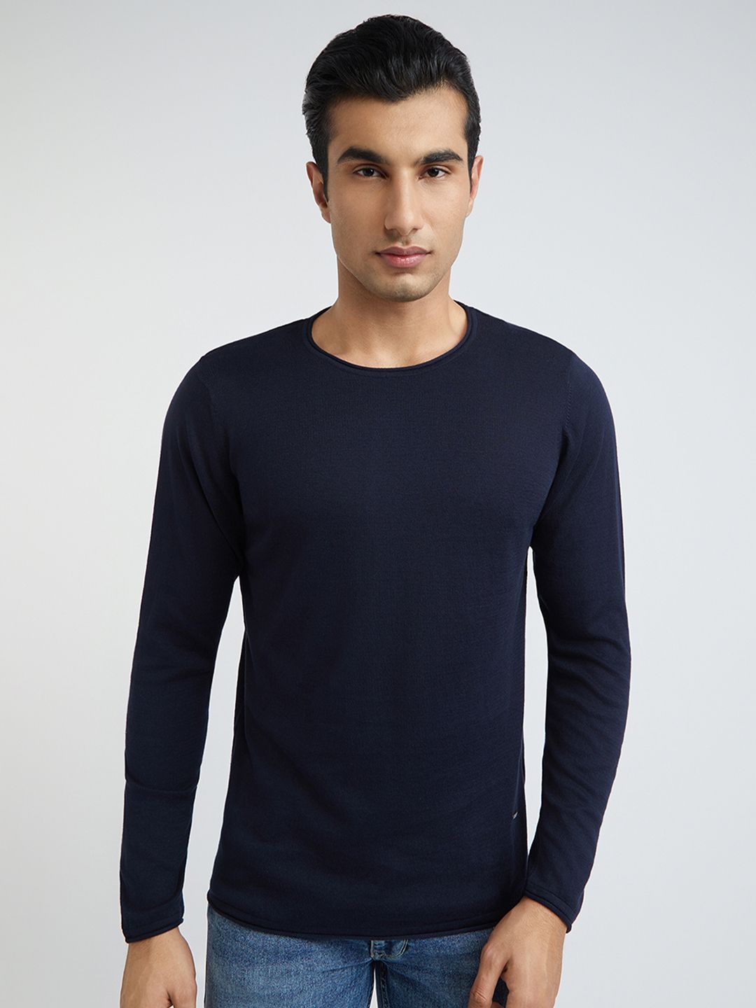Parx Men Navy Blue Pullover