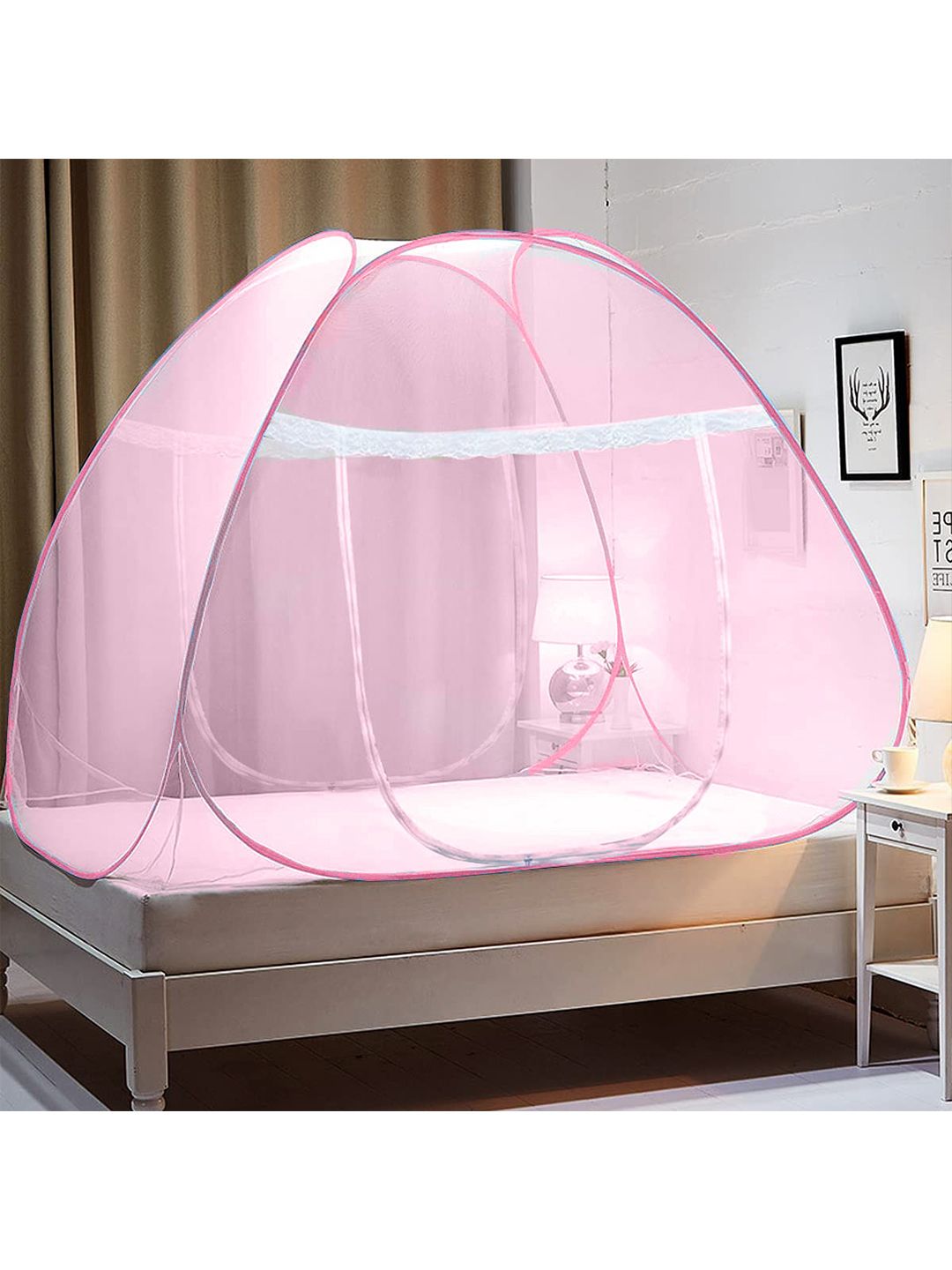 Evafly Pink Single Bed Mosquito Net